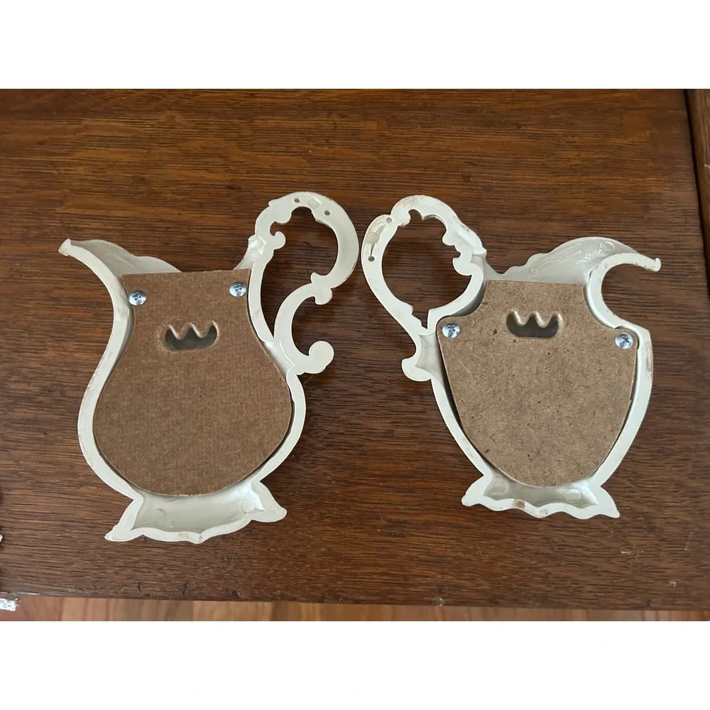 Home Interiors and Gifts Vintage Wall Plaques Pink Rose Pitchers Set 2